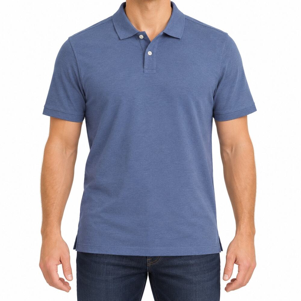 Banana Republic Luxe Touch Polo Shirt Mens L Blue Slim Fit Breathable Cotton